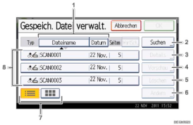 RICOH AFICIO MPC305SP - Listeder gespeicherten Dateien - 3