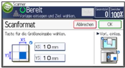 RICOH AFICIO MPC305SP - Scaneinstellungen im Bildschirm für benutzerdefinierte Formate - 3