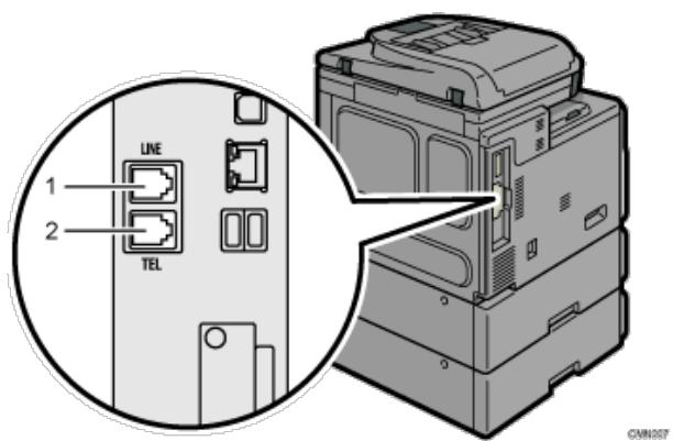 RICOH AFICIO MPC305SP - Anschlieben der Telefonleitung - 1