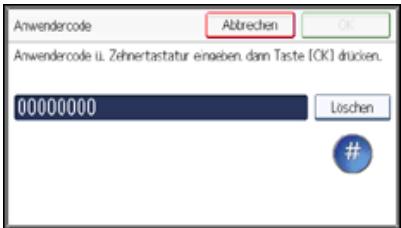 RICOH AFICIO MPC305SP - Speichern eines Anwendercodes - 1