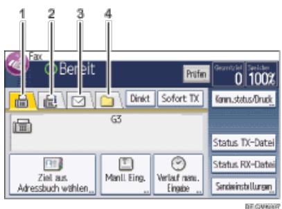 RICOH AFICIO MPC305SP - Registerkarten auf dem Standby-Bildschirm - 1