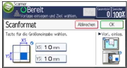 RICOH AFICIO MPC305SP - Scaneinstellungen im Bildschirm für benutzerdefinierte Formate - 3