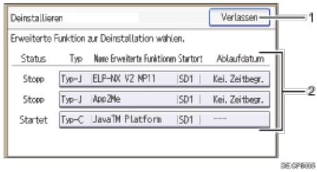 RICOH AFICIO MPC305SP - Bildschirm Deinstallieren - 1