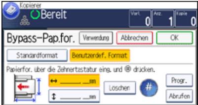 RICOH AFICIO MPC305SP - Kopieren auf benutzerdefinierte Papierformate über den Bypass - 1