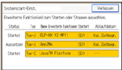RICOH AFICIO MPC305SP - Anhalten von erweiterten Funktionen über das Bedienfeld - 2