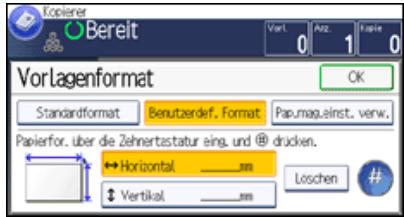 RICOH AFICIO MPC305SP - Angeben eines benutzerdefinierten Formats für die Vorlage - 3