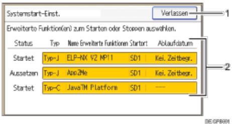 RICOH AFICIO MPC305SP - Bildschirm Systemstart-Einst. des Bedienfelds - 1