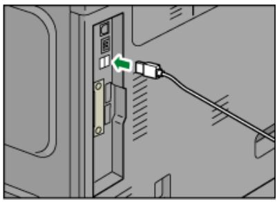 RICOH AFICIO MPC305SP - Schlieben Sie das eine Ende der USB-Schnittstelle an der USB-Host-Schnittstelle des Geräts an. - 1