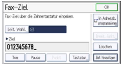 RICOH AFICIO MPC305SP - Festlegen einer Faxnummer durch manuelle Eingabe - 2
