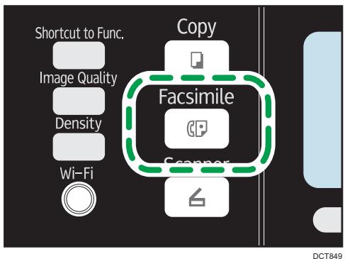 RICOH AFICIO SP 213SFNW - Press the [Facsimile] key. - 1