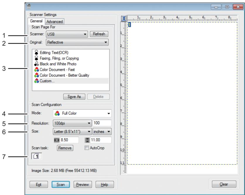 RICOH AFICIO SP 213SFNW - Settings you can configure in the TWAIN dialog box - 1