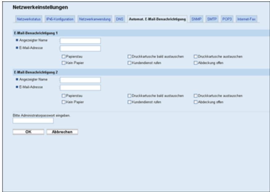 RICOH AFICIO SP3500SF - Die Einstellungen für die automatische E-Mail-Benachrichtigung konfigurieren - 1