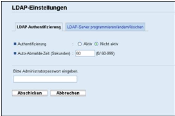 RICOH AFICIO SP3500SF - Konfigurieren der LDAP-Authenticationseinstellungen - 1