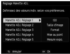 RICOH GR - Enregistrement des fonctions de la manette ADJ. - 1