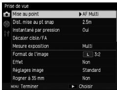 RICOH GR - Menu prise de vue - 1