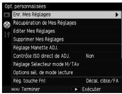 RICOH GR - Menu opt. personnalisées - 1