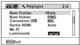 RICOH WG-30W - - Menu 2 [Réglages] - 1
