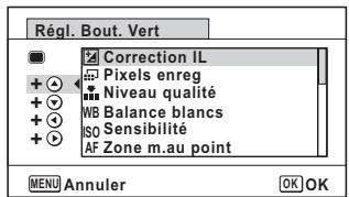RICOH WG-4 - Attribution des fonctions féquement utilisées au bouton de navigation (Réglage Fn) - 8