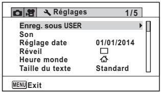 RICOH WG-4 - - Menu 1 [Réglages] - 1