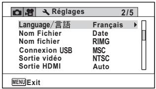 RICOH WG-4 - - Menu 2 [Réglages] - 1