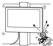 SONY KD-43XD8005,  KD-49XD8005,  KD49X8005,  KD55X8005 - Não instale o suporte para montagem em paredes em que os cantos ou os lados do televisor fiquem afastados da parede. - 1