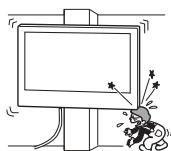 SONY KD-43XD8005,  KD-49XD8005,  KD49X8005,  KD55X8005 - Installer de wandmontagesteun nicht op een muuroppervlak waar bij de hoeken of de zichkanten van de tv de wand Niet raken. - 1
