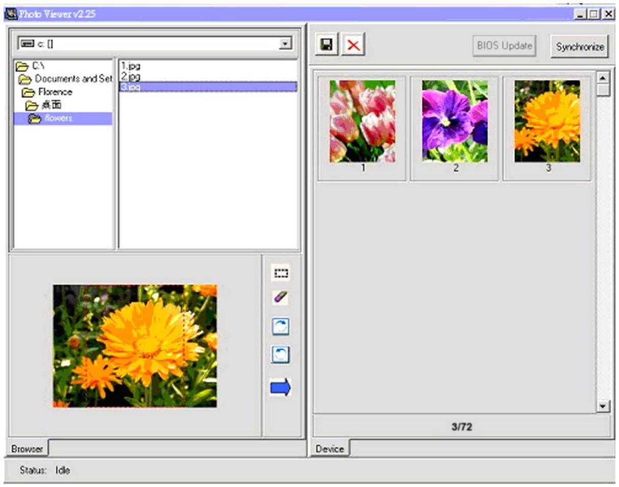 PROLINE PL-DPF150 EGG - Utilisation du logiciel pour transférer des photos vers le cadre - 1