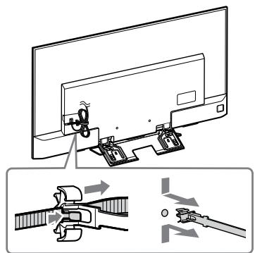 SONY KD-75XD8505B,  KD65XD8505B - Odstranite držalo za kable (priloženo televizorju). (samo modeli KD-65XD85☐☐) - 1
