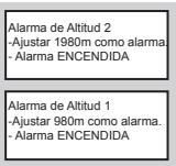 LA CROSSE TECHNOLOGY WTXG-66,  WTXG-82 - Modo Altimetro: Menu 3, Ajuste de Alarma de Altitud - 5