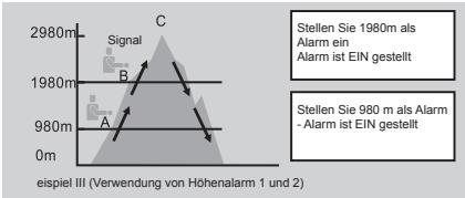 LA CROSSE TECHNOLOGY WTXG-66,  WTXG-82 - Hohenmesser Modus - Menu 3, Höhen Alarm einstellen - 4