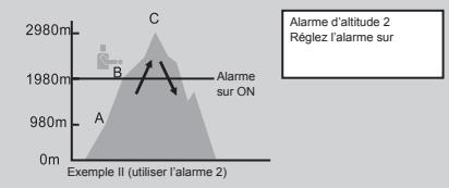 LA CROSSE TECHNOLOGY WTXG-66,  WTXG-82 - Mode altimetre : menu 3, définir l'alarme d'altitude - 3