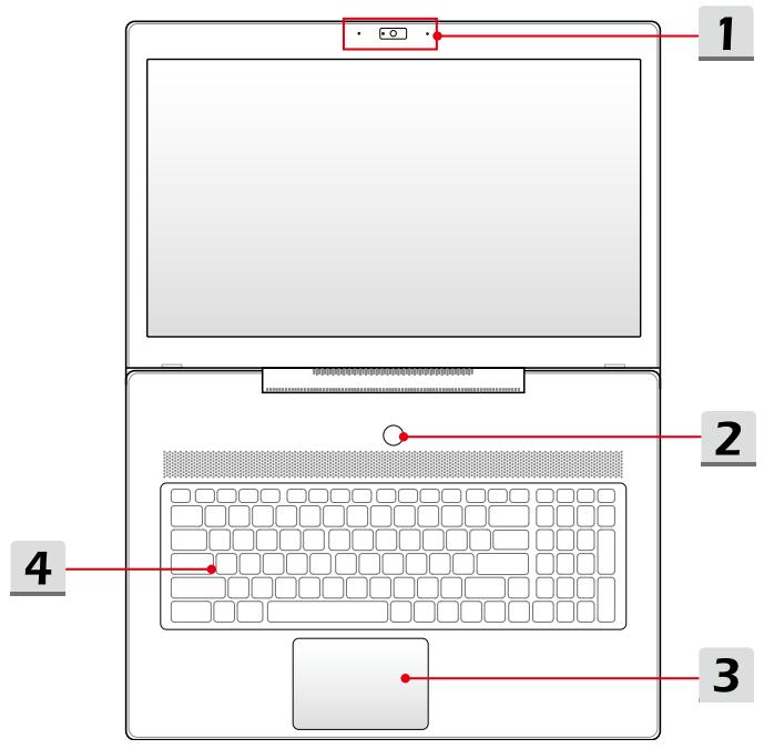 MSI GS72 6QE-214FR STEALTH PRO 4K EDITION - Vuedu dessus - 1
