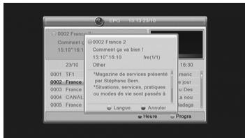 METRONIC ZAPBOX HD-SO.1 - - Guide Electronique des Programmes (EPG) - 2