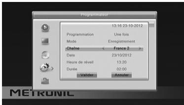 METRONIC ZAPBOX HD-SO.1 - B - Programmer un enregistrement diffé - 1