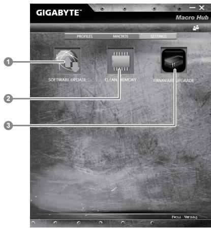 GIGABYTE AERO 14W V7 B40W10P-FR - Paramétrages principaux du logiciel marco hub - 1