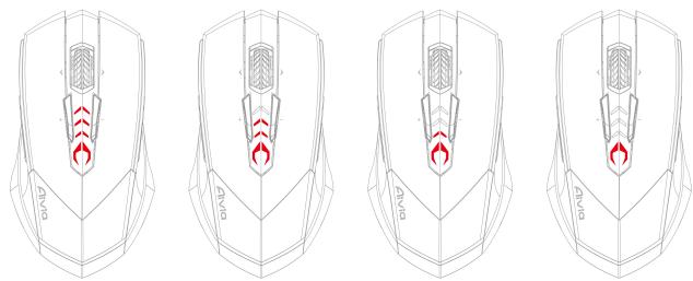GIGABYTE AIVIA M8600,  AIVIA M8600 - 調整靈敏度時，LED燈會轉變成紅色燈號以指示DPI段數： - 1