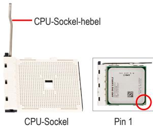GIGABYTE GA-970A-DS3P - Installieren einer AMD CPU (überspringen Sie diesen Schritt, wenn das Motherboard über einen eingebauten Prozessor verfügbar) - 1