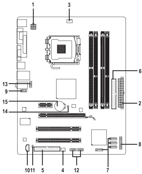 GIGABYTE GA-G41M-COMBO - 1-7 Connecteurs internes - 1