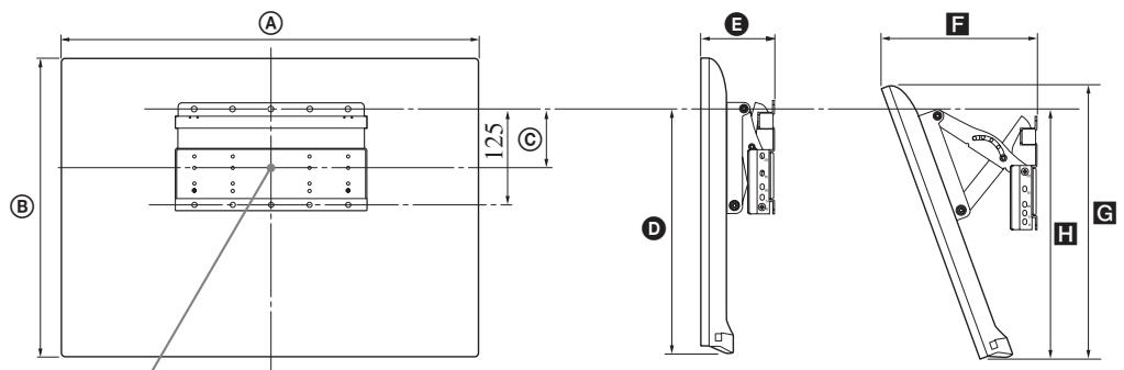 SONY KDL32EX650,  KDL40WD650 - Tabla de dimensiones de instalación del televisor - 2
