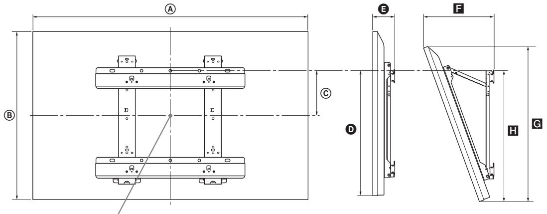 SONY KDL32EX650, KDL40WD650 - Tabella delle dimensioni di installmente del teilevisore - 1
