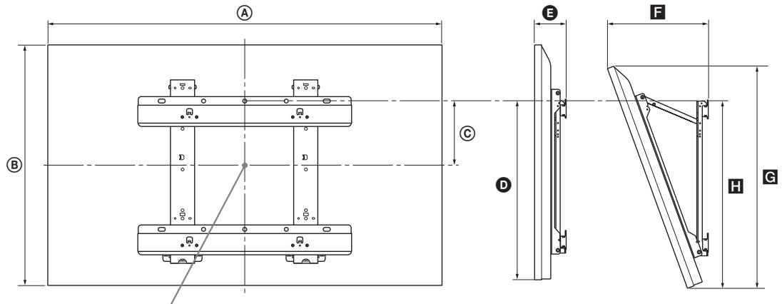 SONY KDL32EX650,  KDL40WD650 - Tabla de dimensiones de instalación del televisor - 1