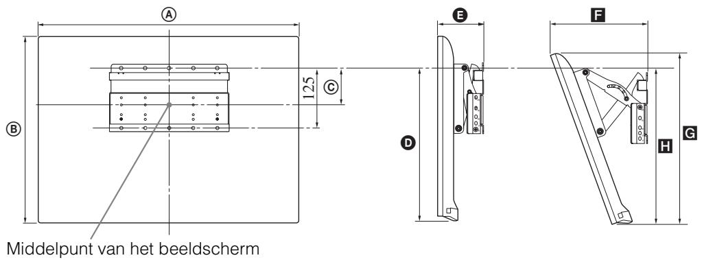SONY KDL32EX650, KDL40WD650 - Tabel met installmentafmetingen - 2
