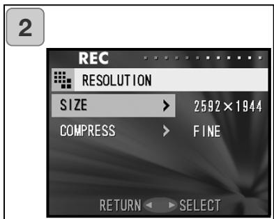 KONICA MINOLTA DIMAGE G500 - Selecciónar una combinación de tamaños deImagen y percentajes de compresión - 2