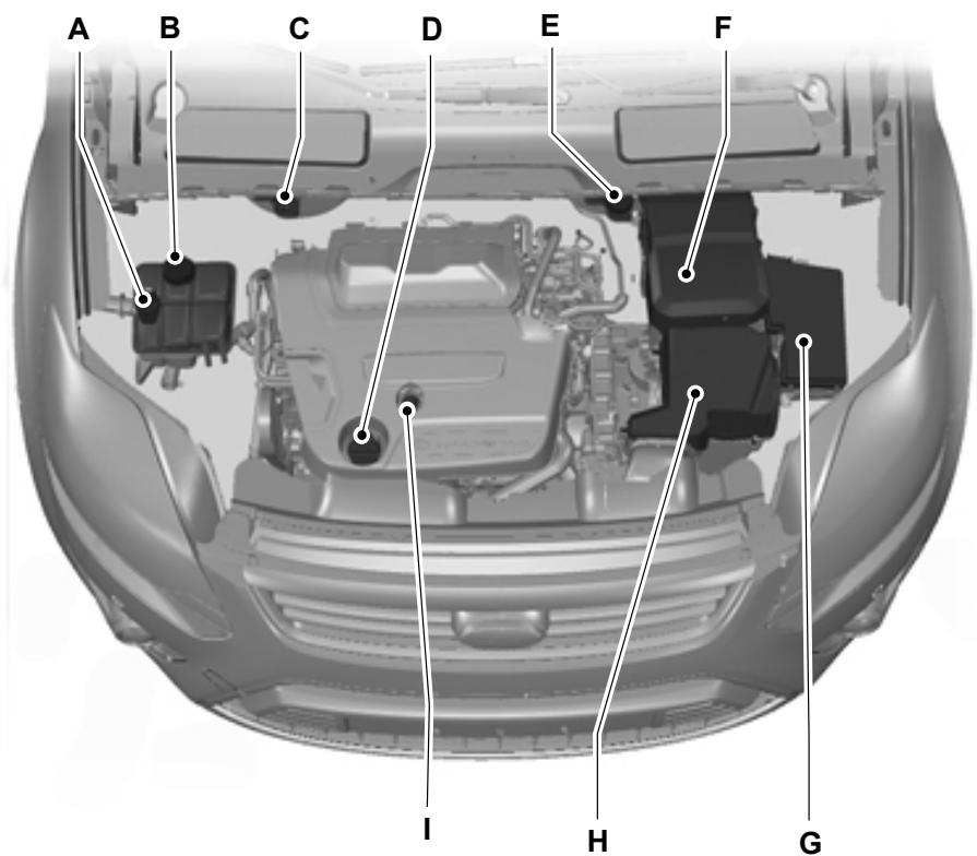 FORD KUGA 2010 - VUE D'ENSEMBLE DU COMPARTIMENT MOTEUR - 2.0L DURATORQ-TDCI (DW) DIESEL - 2