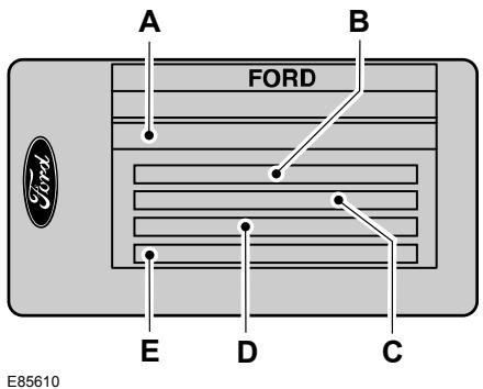 FORD KUGA 2010 - PLAQUE D'IDENTIFICATION DU VÉHICULE - 1