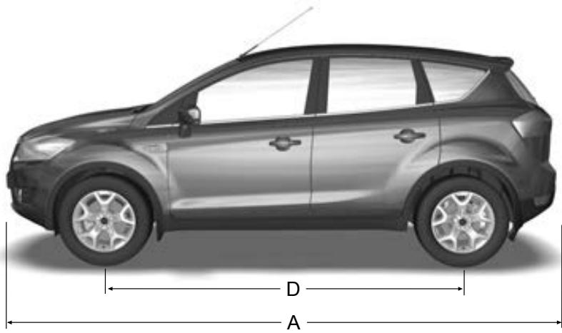 FORD KUGA 2010 - Dimensions du vehicule - 1