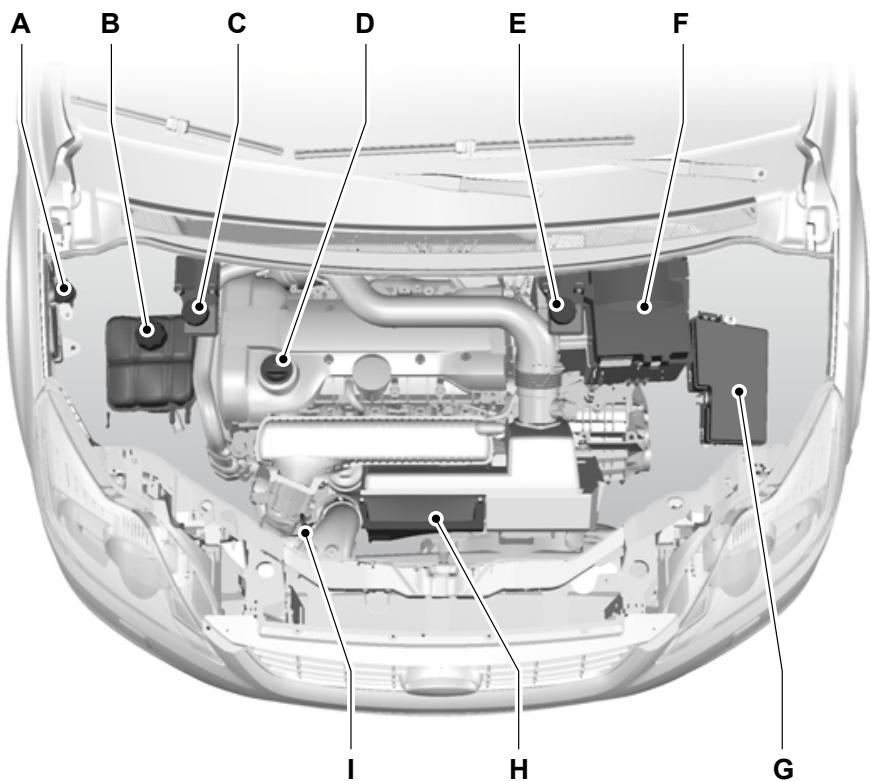 FORD KUGA 2010 - VUE D'ENSEMBLE DU COMPARTIMENT MOTEUR - 2.5L DURATEC (VI5) - 1