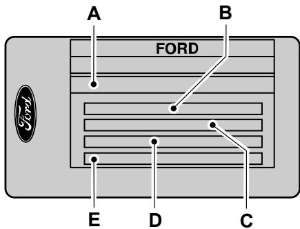 FORD KUGA 2011 - PLAQUE D'IDENTIFICATION DU VEHICULE - 1