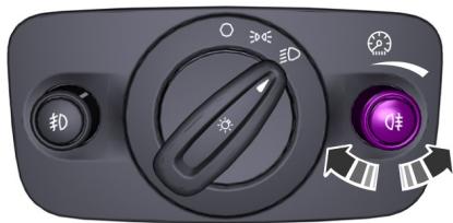 FORD MONDEO 2013 - RéGLAGE DE L'INTENSITÉ D'éCLAIRAGE DU COMBINÉ DES INSTRUMENTS - 1