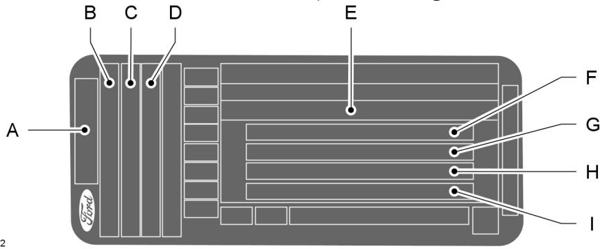 FORD MONDEO 2013 - PLAQUE D'IDENTIFICATION DU VEHICULE - 1